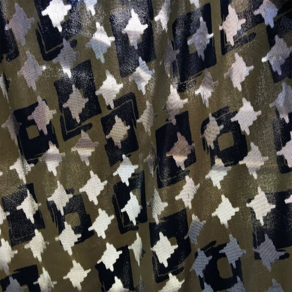 Brush Squares Design See Thru Burnout Velvet Stretch Fabric Rust/Sage L-667 Q/R - Picture 10 of 10